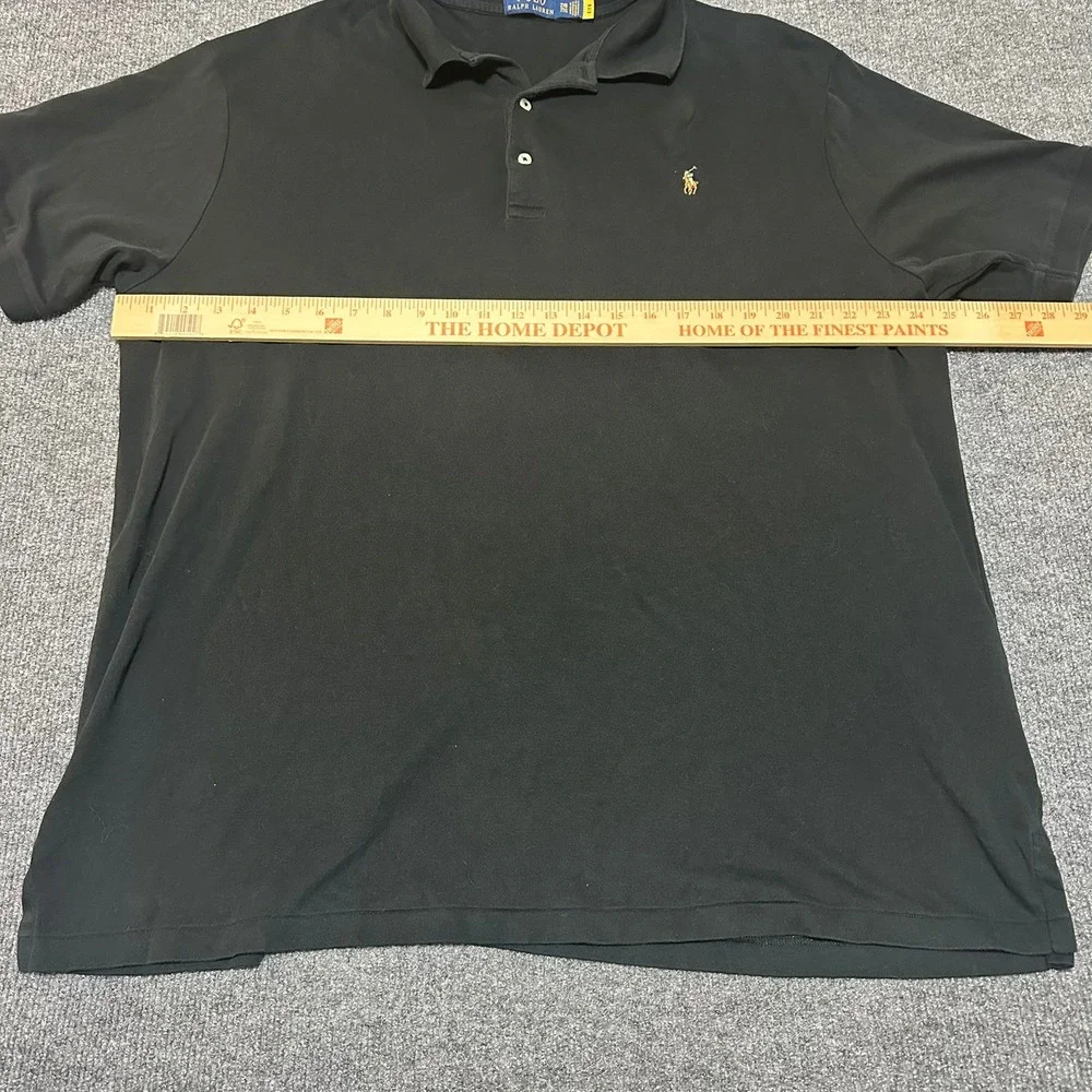 Polo Ralph Lauren Mens Big & Tall 2XB Black Short Sleeve Classic Fit Polo Shirt